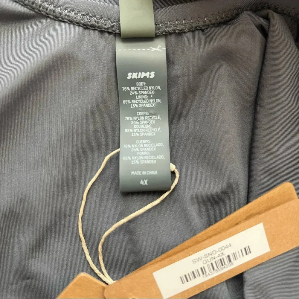 SKIMS Swim Scoop Neck One Piece Swimsuit in Gunmetal‎